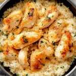 Chicken Scampi with Garlic Parmesan Rice