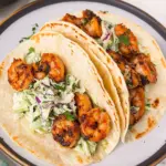 Cilantro Lime Shrimp Tacos with Creamy Slaw