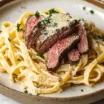 Creamy Garlic Parmesan Steak Pasta