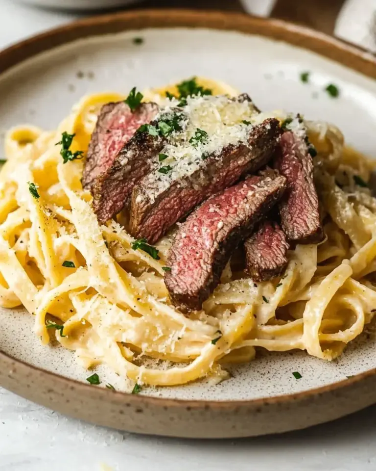Creamy Garlic Parmesan Steak Pasta