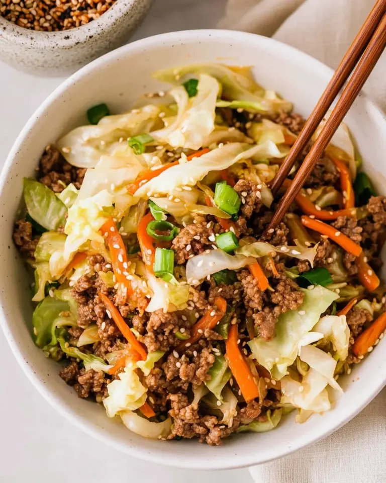 Easy Asian Ground Beef and Cabbage Stir Fry