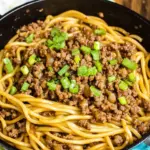 Ground Beef Mongolian Noodles