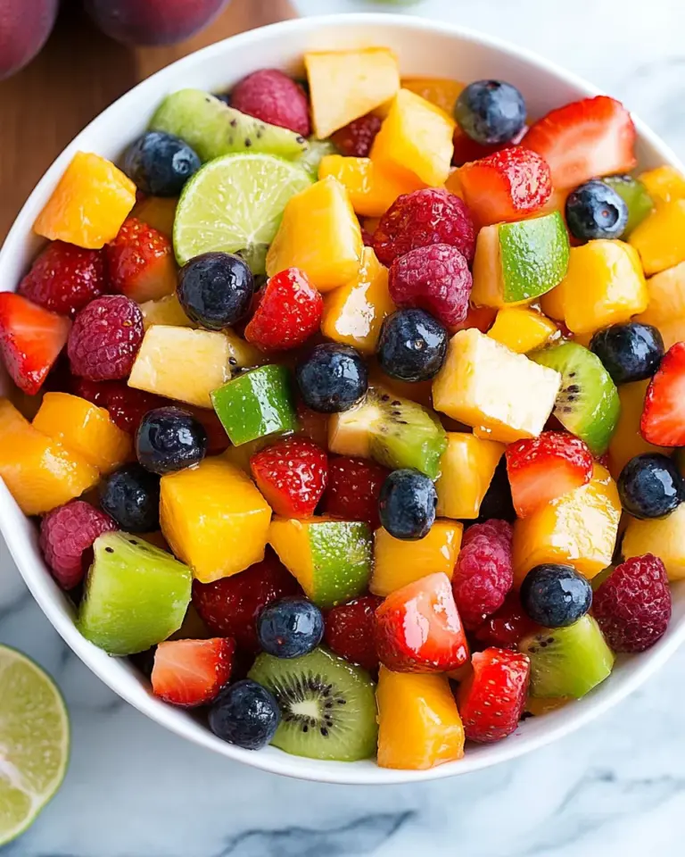 Honey Lime Rainbow Fruit Salad