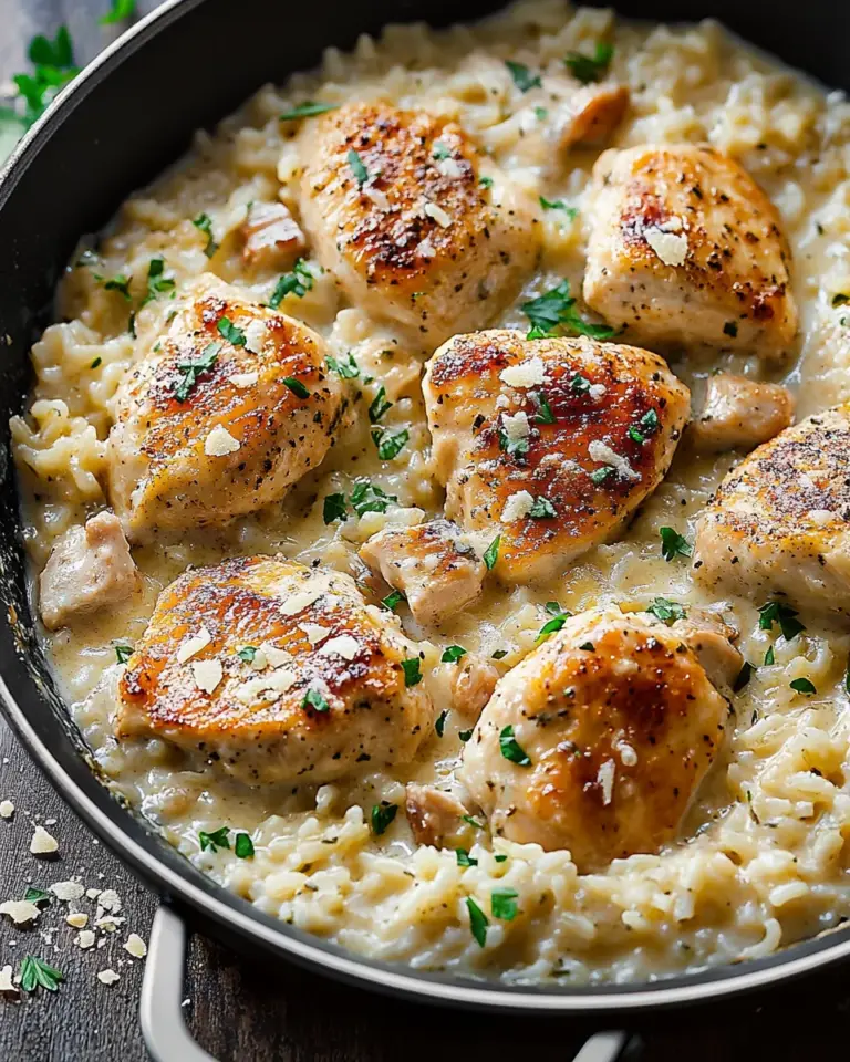 One-Pan Creamy Parmesan Chicken & Rice