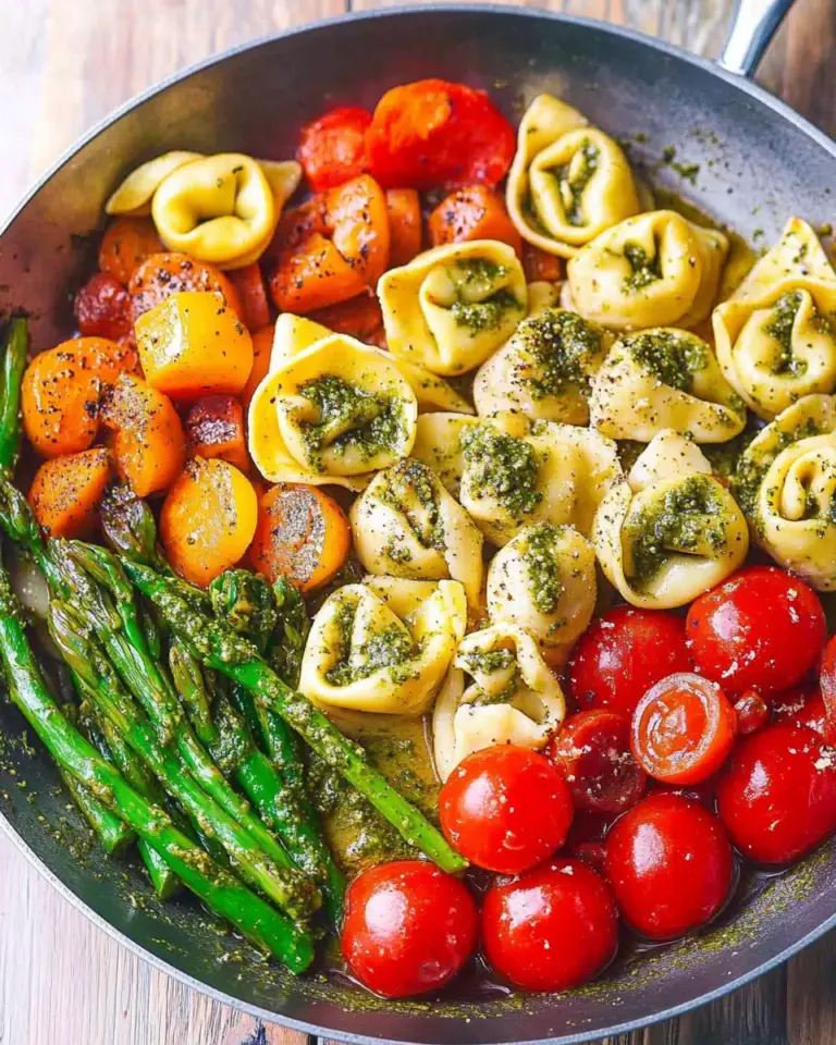 Pesto Chicken Tortellini and Veggies