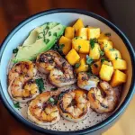 Shrimp and Avocado Bowls with Mango Salsa & Lime-Chili Sauce