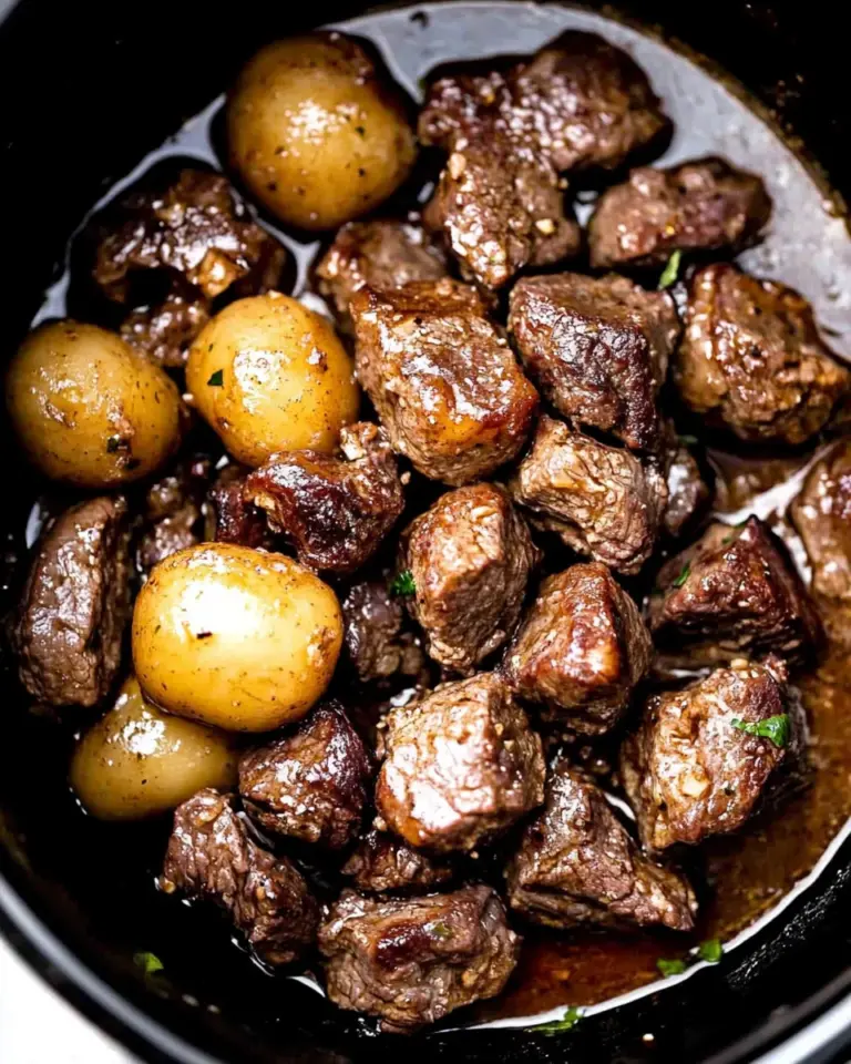 Slow Cooker Garlic Butter Beef Bites