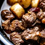 Slow Cooker Garlic Butter Beef Bites & Potatoes