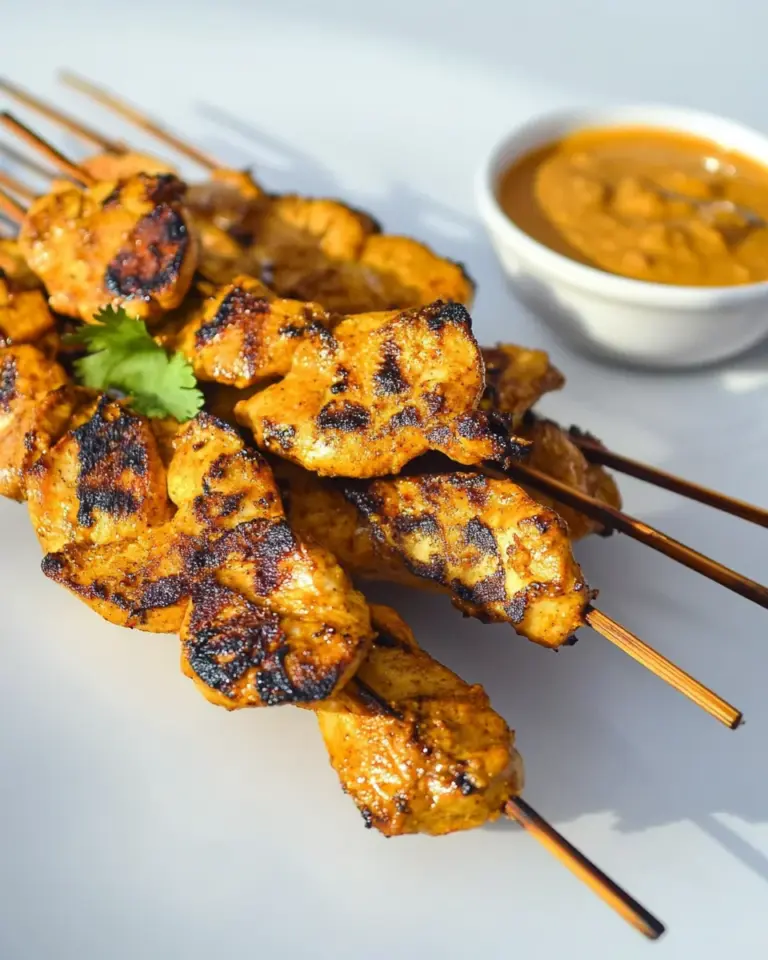 Thai Chicken Satay with Spicy Peanut Dipping Sauce
