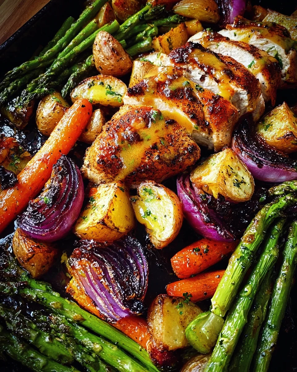 35 Minutes & One Sheet Pan Is All You Need For This Honey Mustard Chicken Recipe