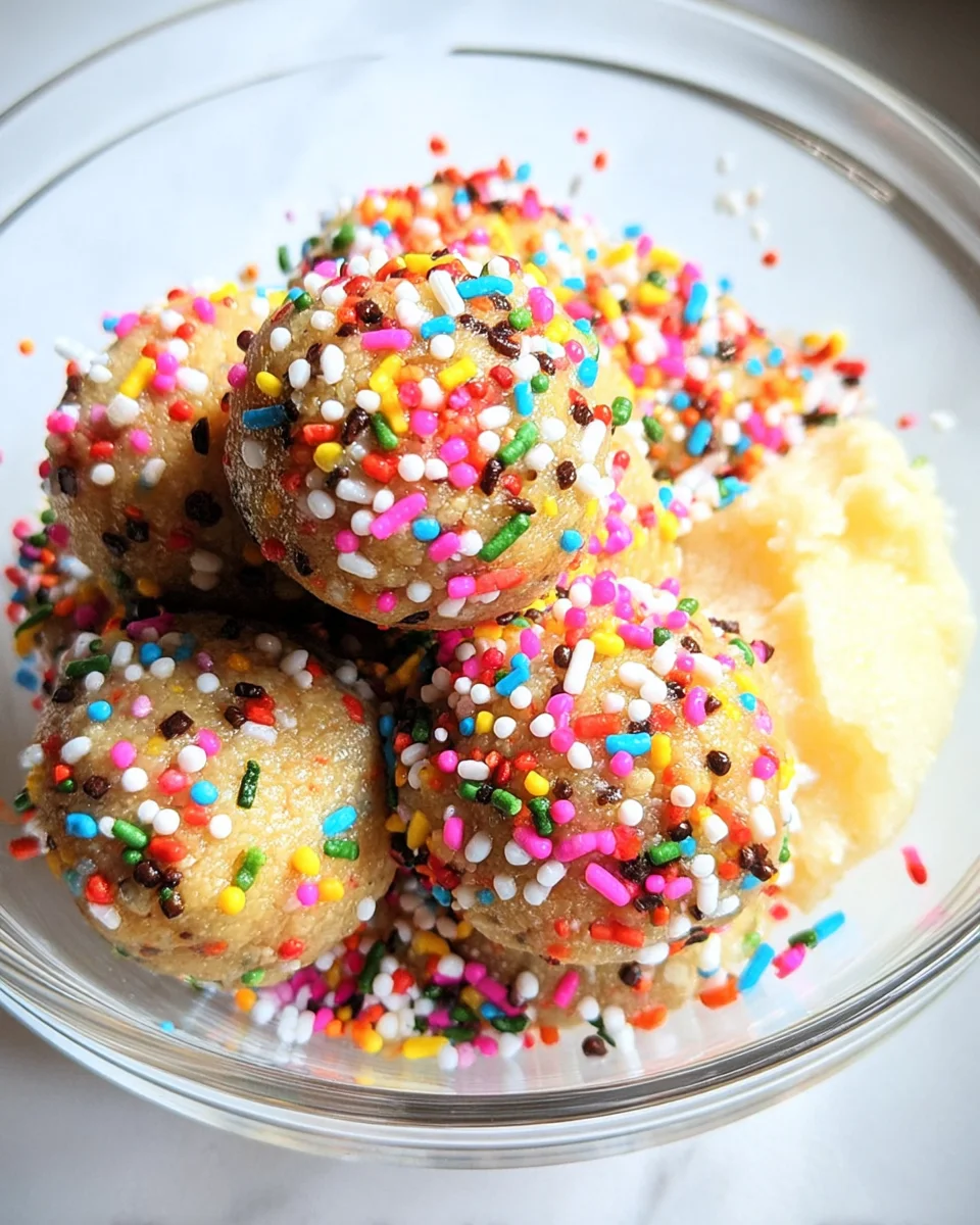 Applesauce Birthday Cake Protein Balls