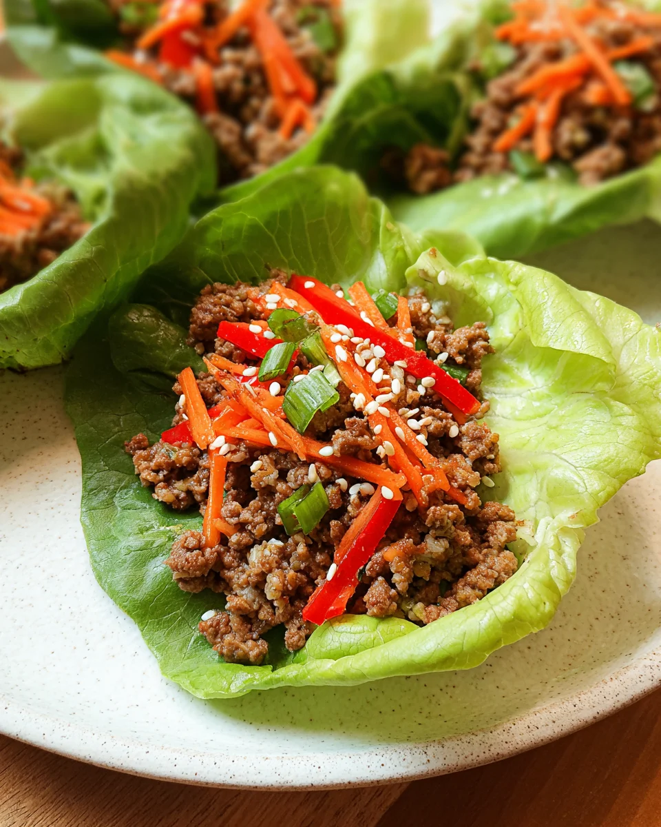Asian Style Ground Beef Lettuce Wraps