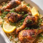 Baked Chicken Legs and Rice