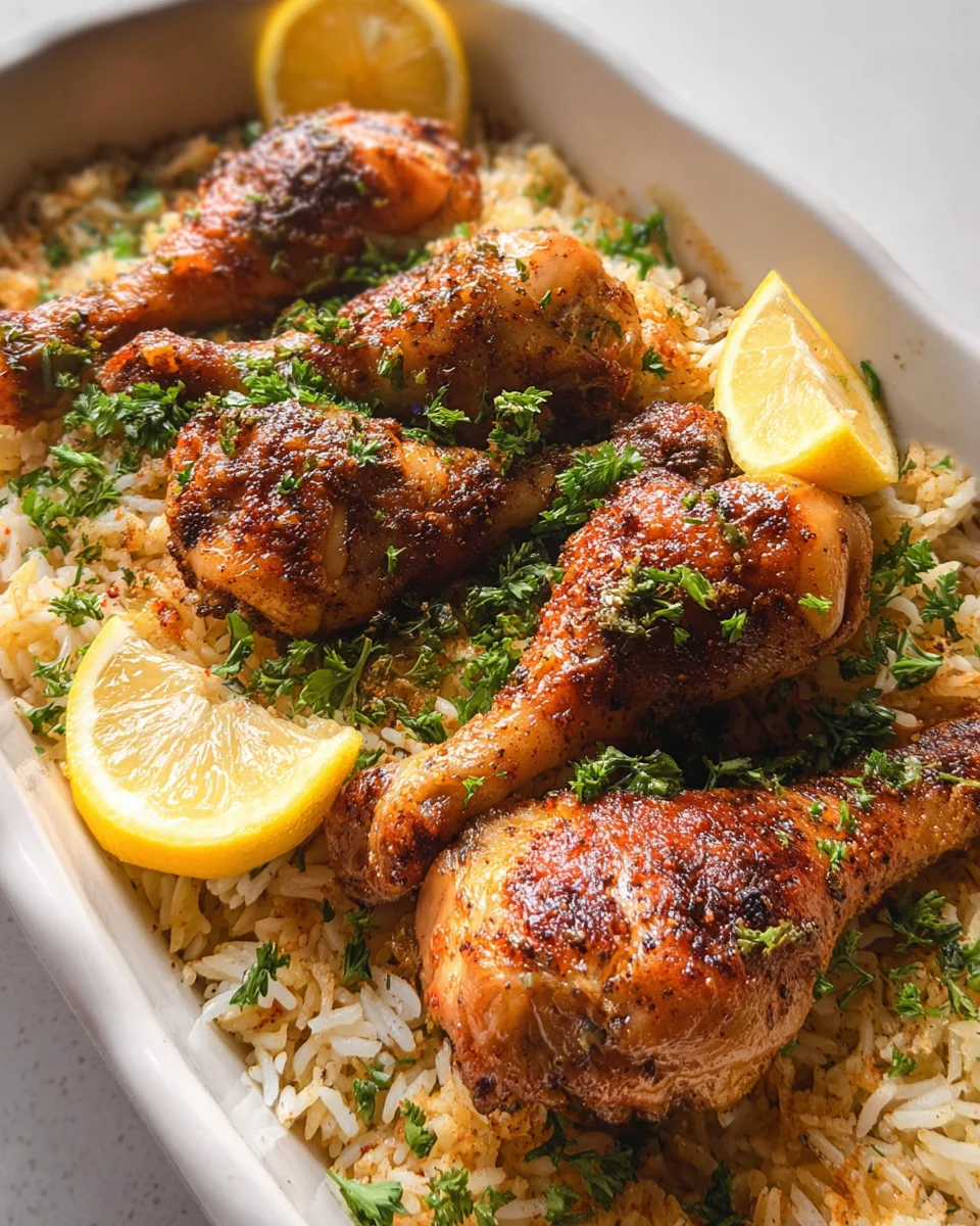 Baked Chicken Legs and Rice
