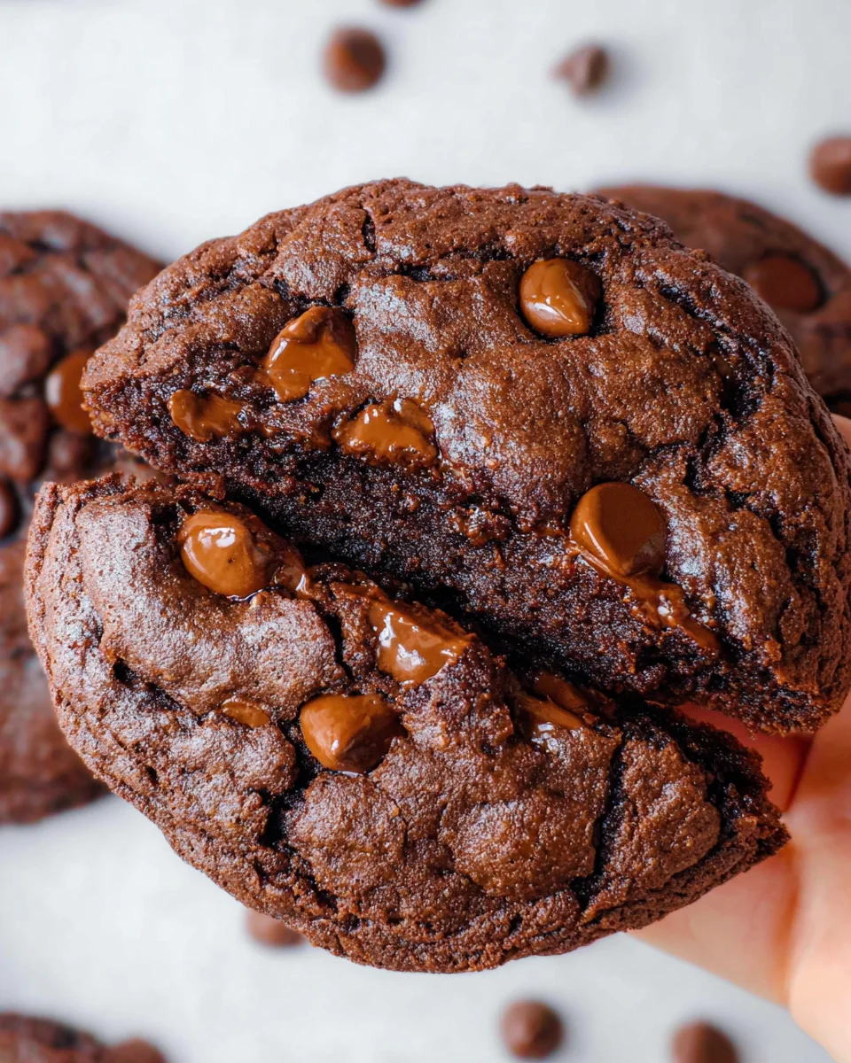 Bakery Style Double Chocolate Chip Cookies