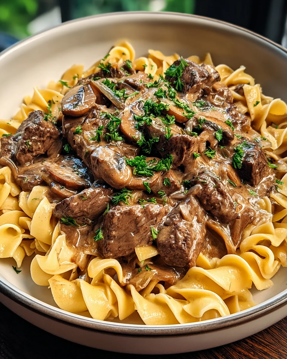 Beef Stroganoff with Egg Noodles