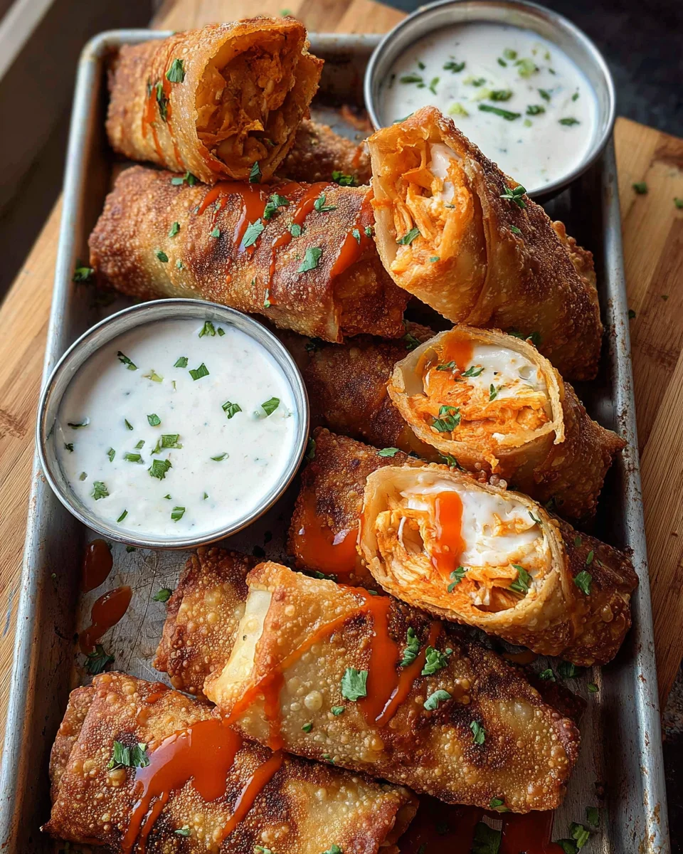 Buffalo Chicken Egg Rolls