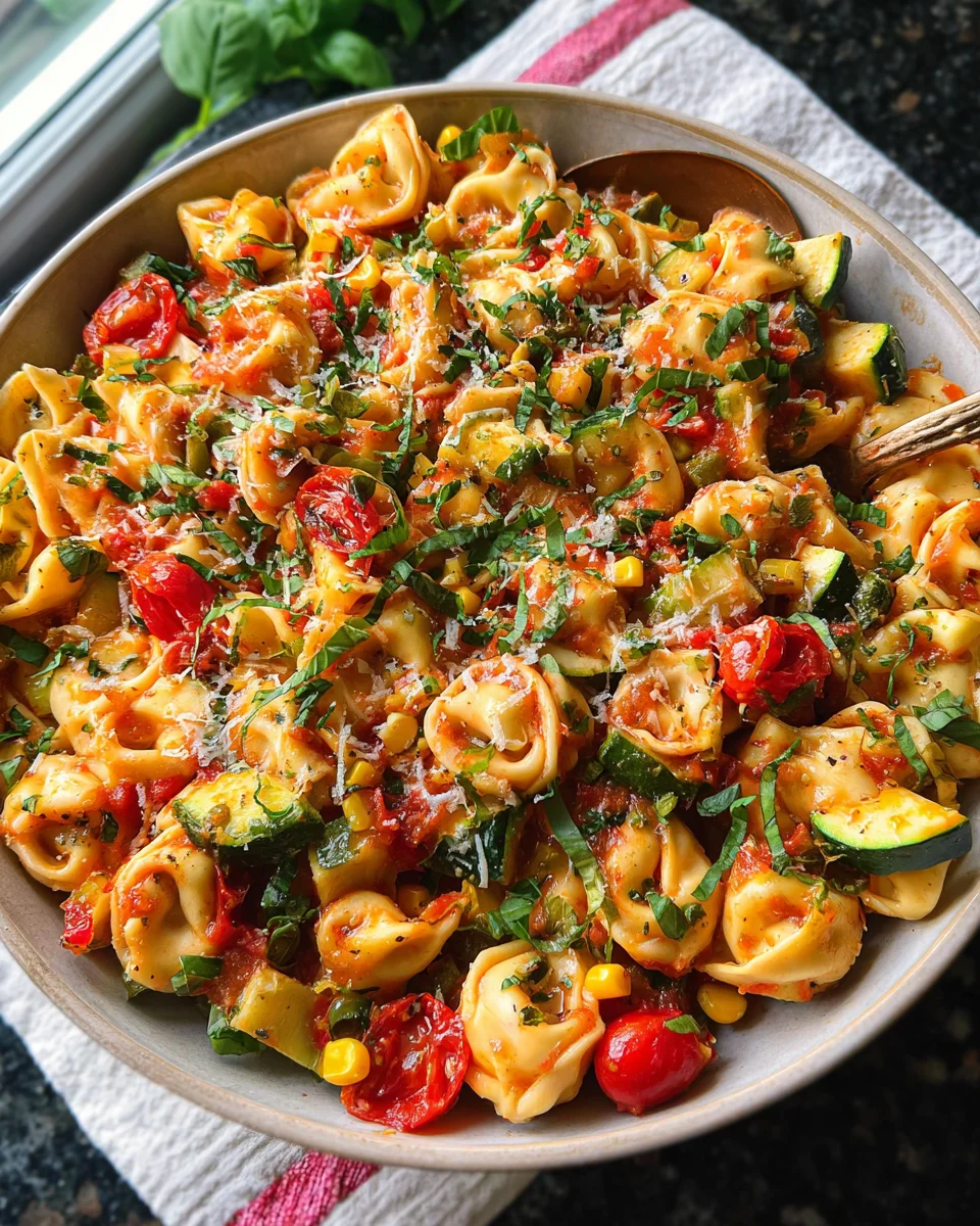 Cheese Tortellini with Summer Veggies