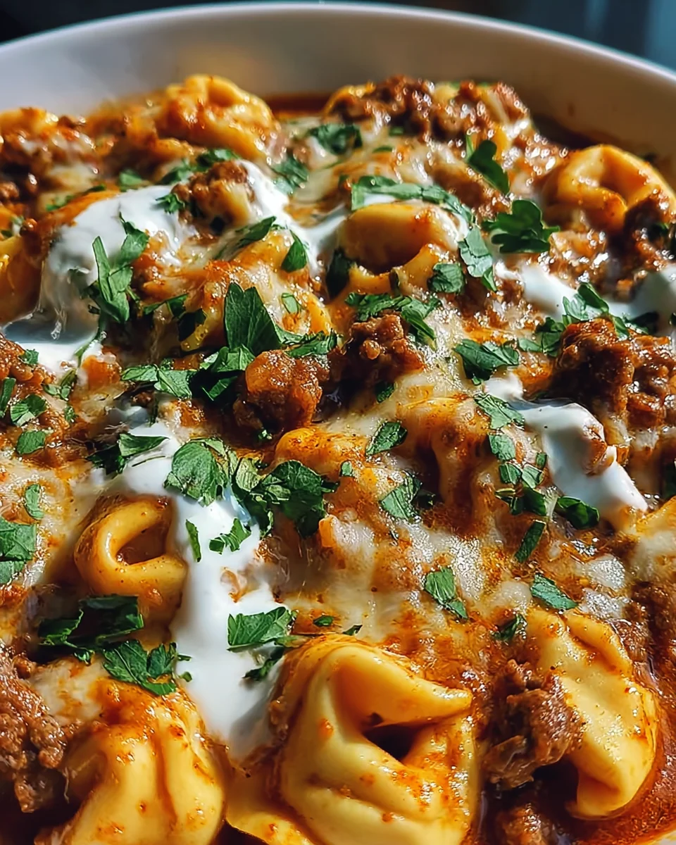 Cheesy Beef Enchilada Tortellini