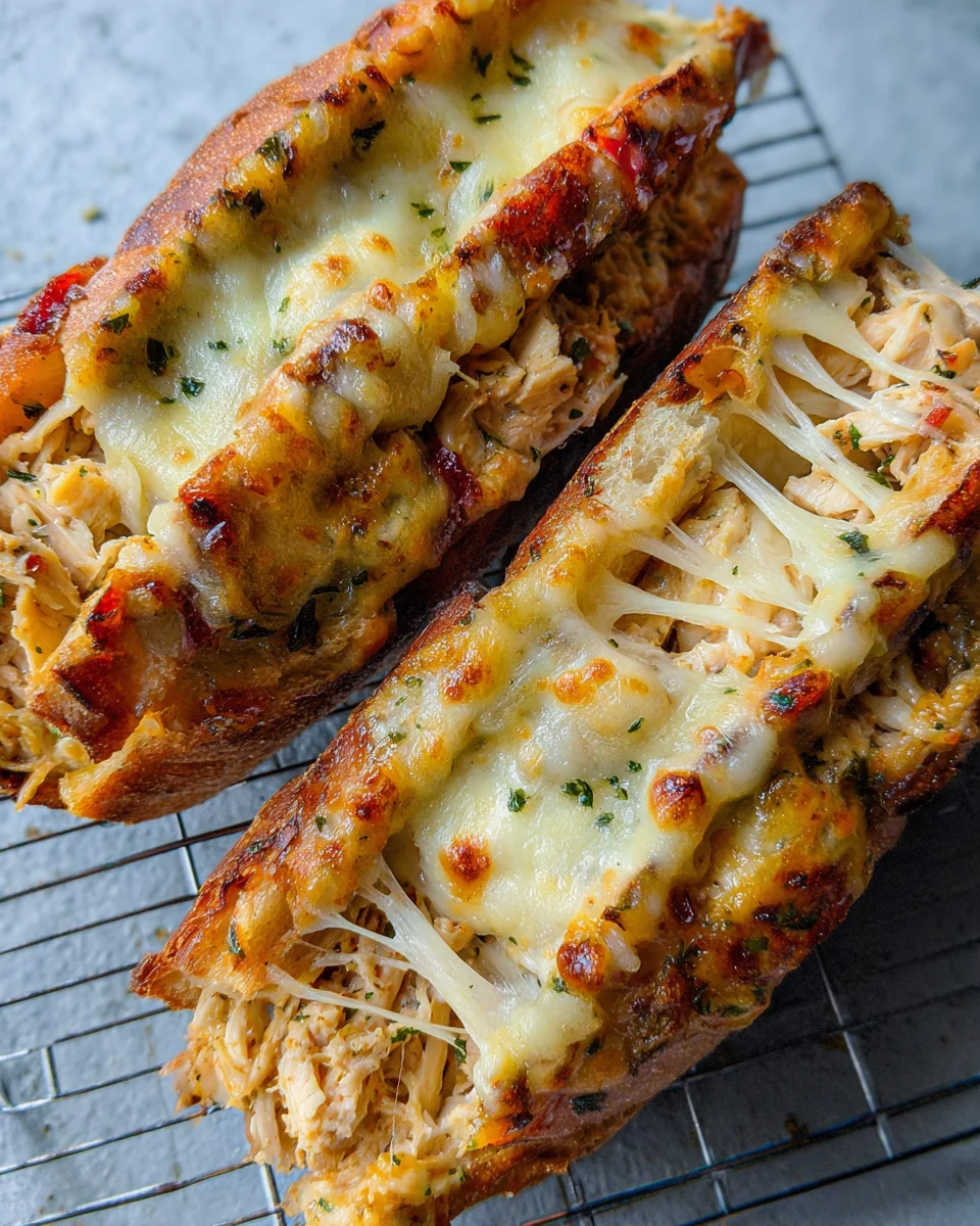 Cheesy Chicken Garlic Bread Sandwich