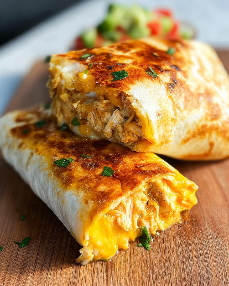 Cheesy Garlic Chicken Wraps