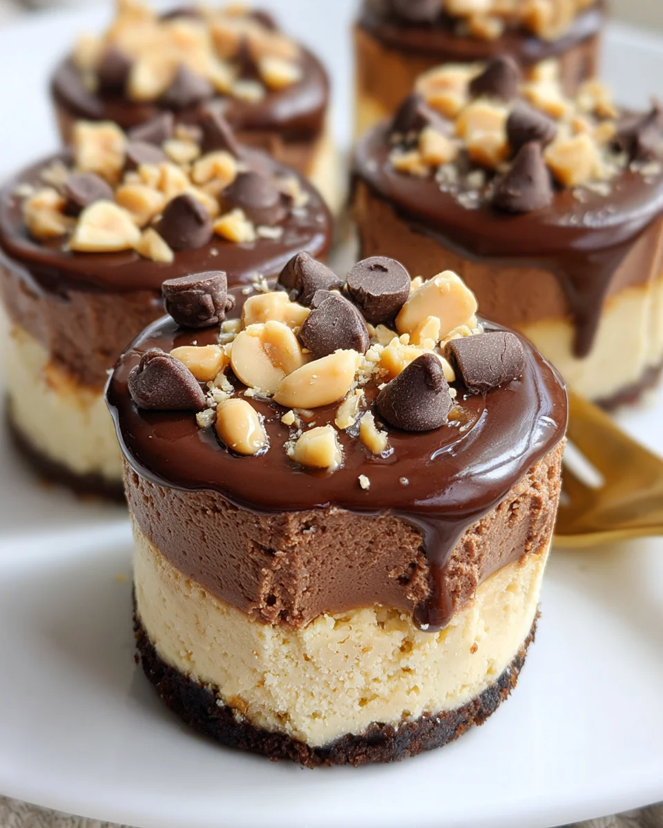 Chocolate Peanut Butter Mini Cheesecakes