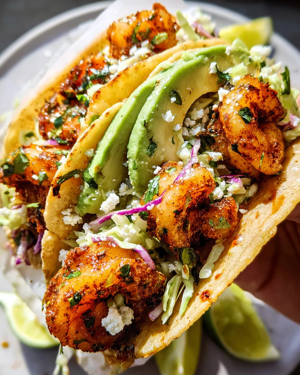 Cilantro Lime Shrimp Tacos with Creamy Slaw