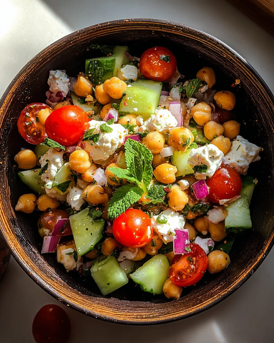 Cottage Cheese and Chickpeas Salad