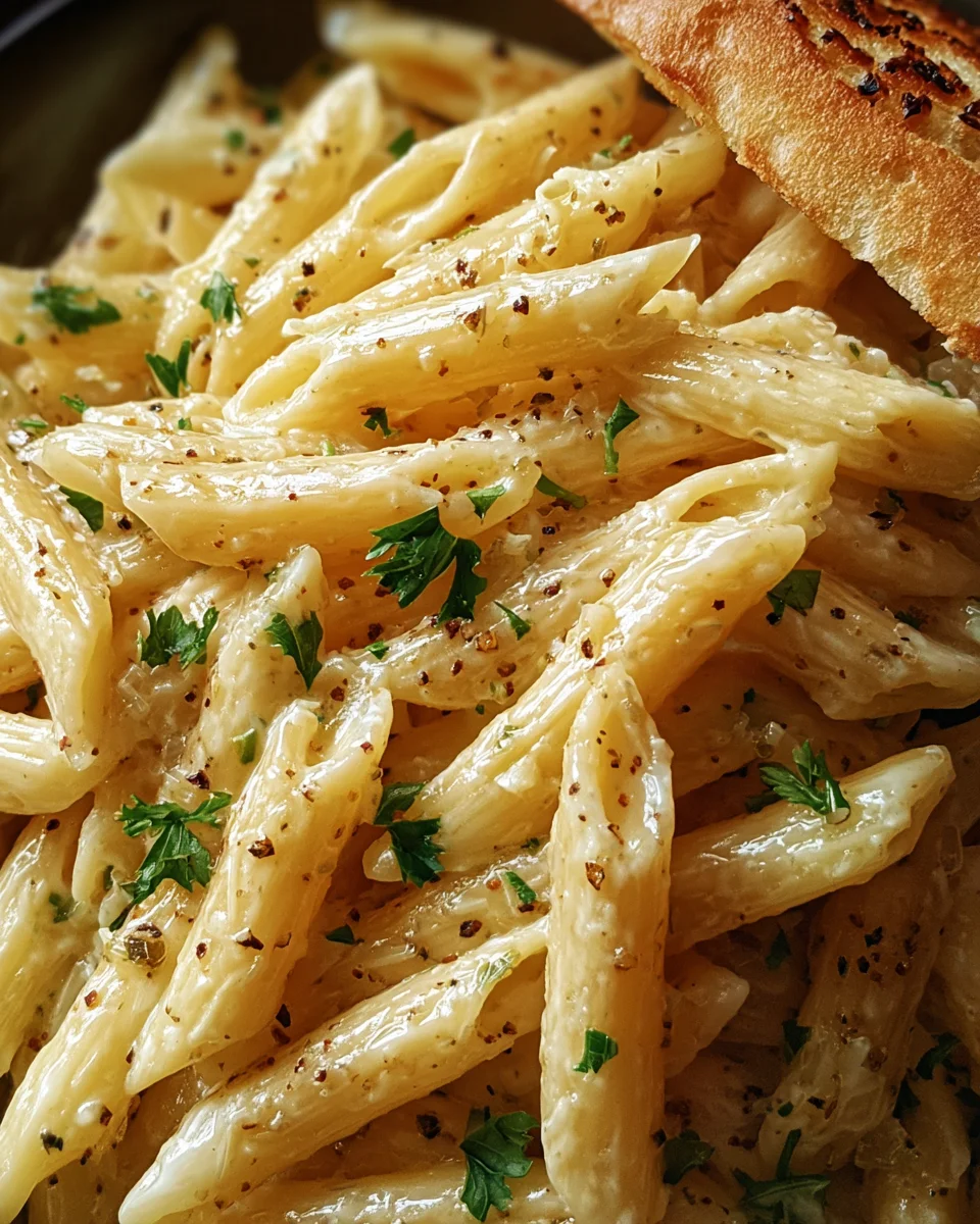 Creamy Garlic Penne Pasta
