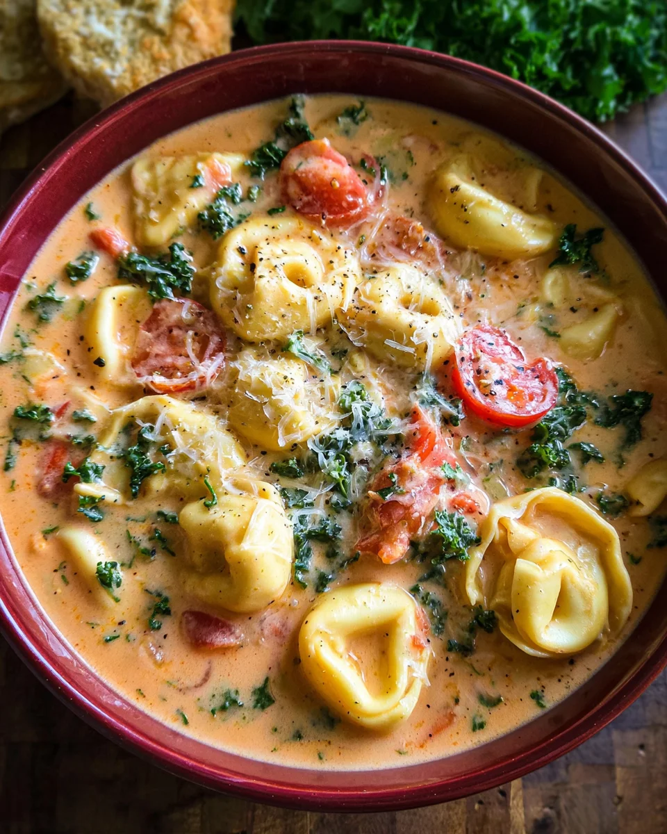 Creamy Tuscan Tortellini Soup