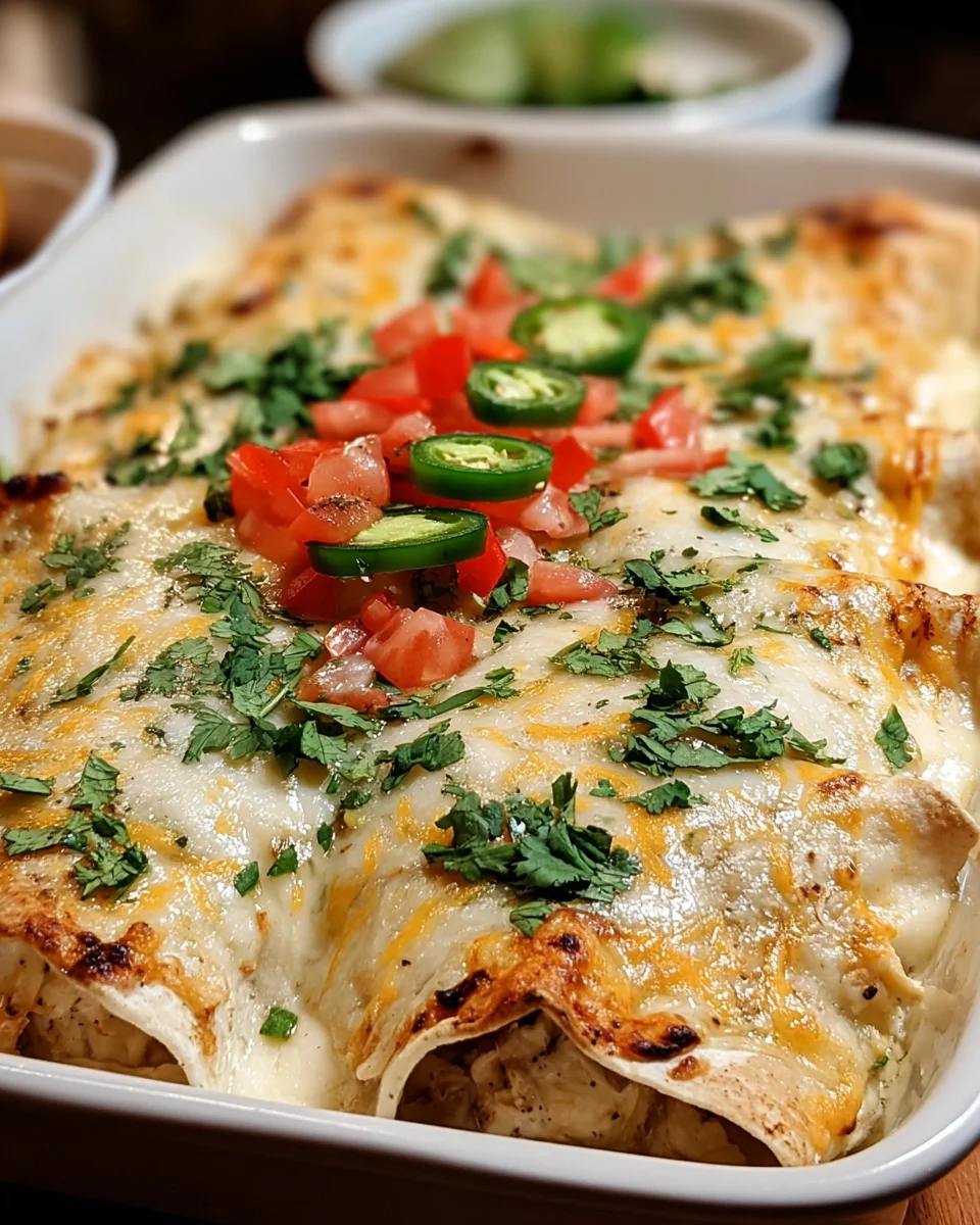 Creamy White Chicken Enchiladas