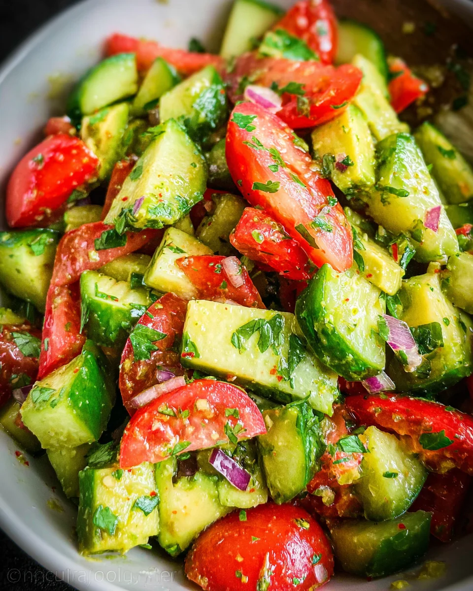 Cucumber Tomato Avocado Salad