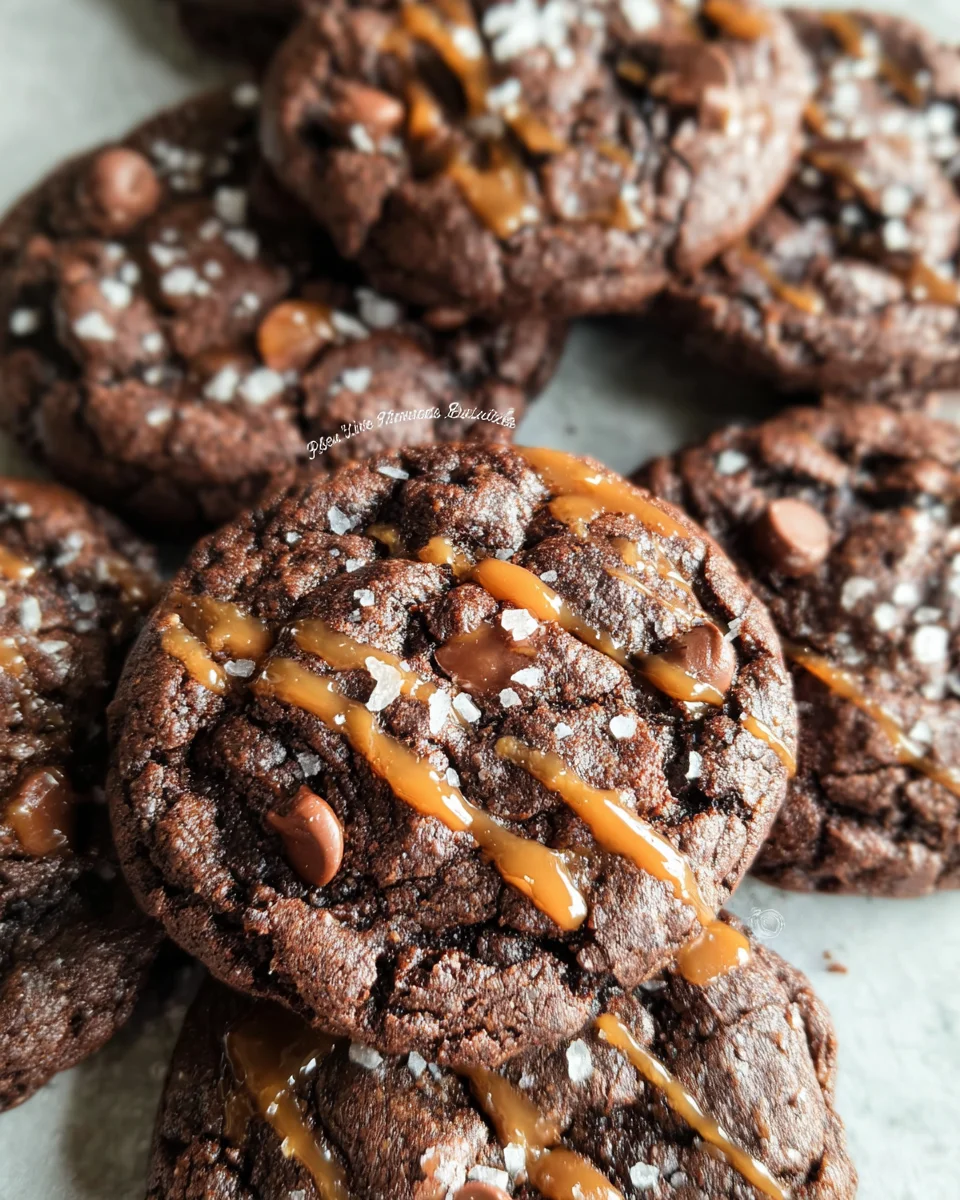 Double Chocolate Salted Caramel Cookies