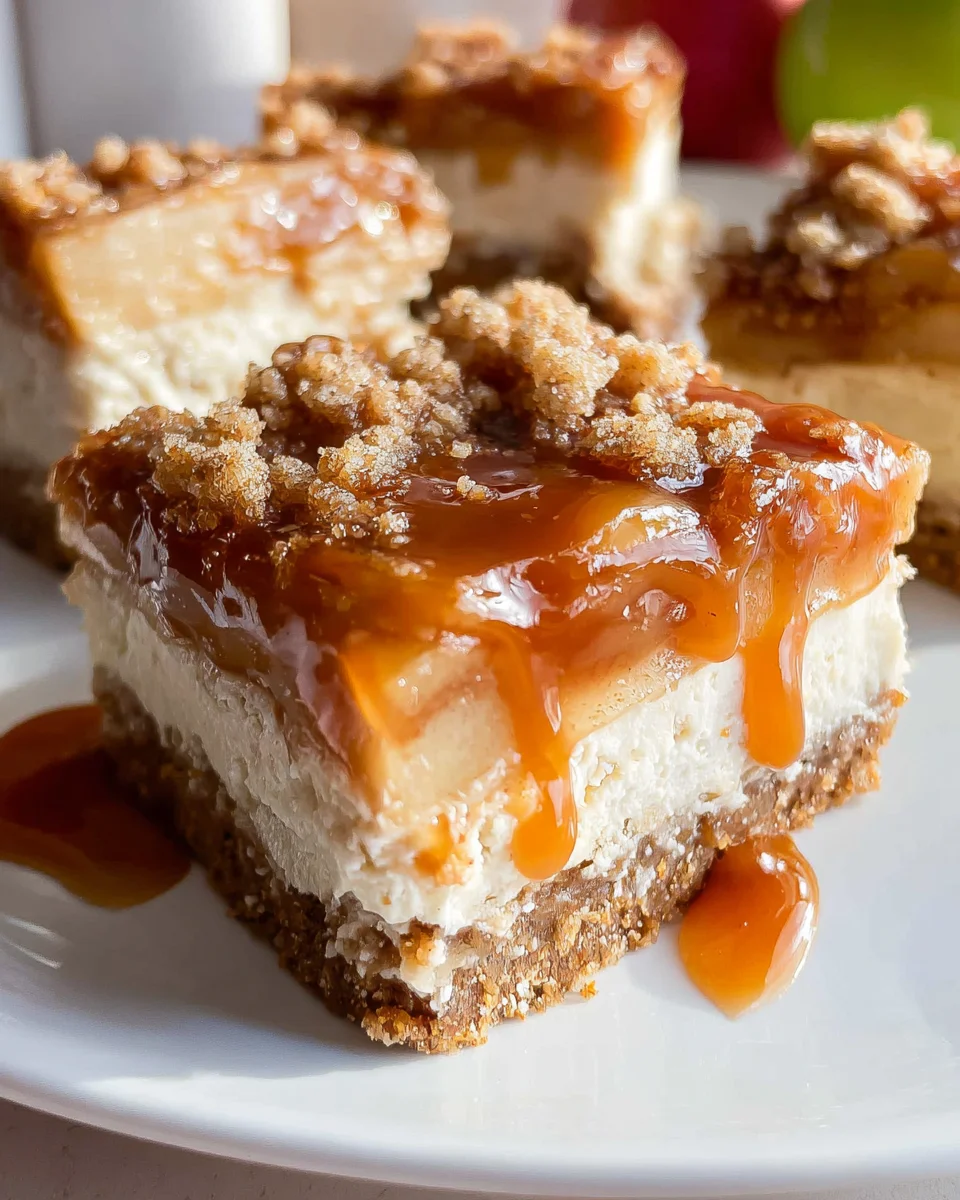 Easy Caramel Apple Cheesecake Bars