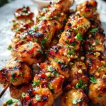Easy Grilled Asian Chicken Skewers with Honey Garlic Sauce