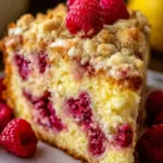 Easy Lemon Raspberry Cake with Crumb Topping