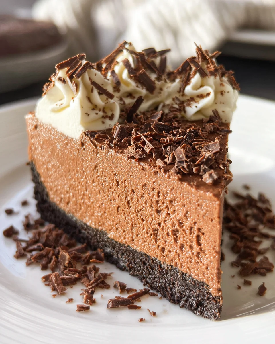 Easy No Bake Chocolate Cheesecake