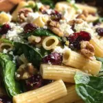 Feta & Cranberry Rigatoni Salad with Lemon Vinaigrette
