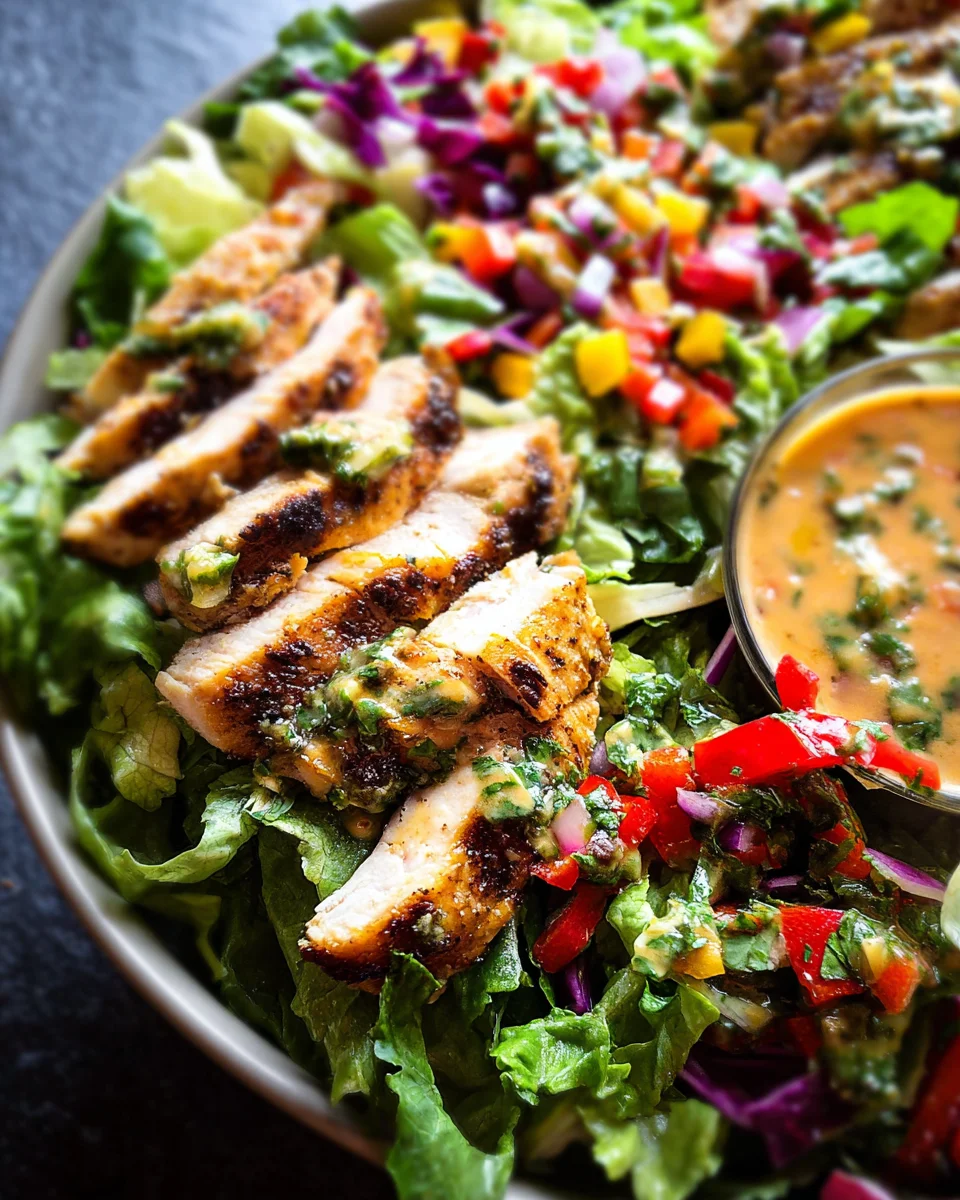 Fiesta Ranch Salad with Salsa Verde Chicken