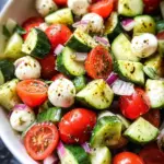 Fresh Cucumber Caprese Salad