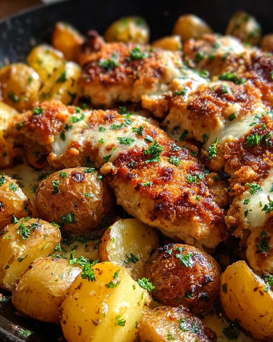 Garlic Parmesan Chicken and Potatoes (One-Pan Dinner)