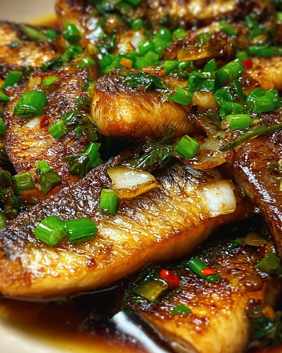 Ginger Onion Fried Sea Bass