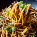 Ground Beef Mongolian Noodles