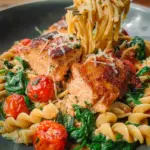Healthy & Creamy Tuscan Salmon Pasta