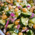 Herby Cucumber Salad with Feta and Chickpeas