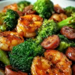 Honey Garlic Shrimp, Sausage, and Broccoli
