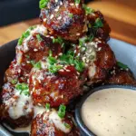 Korean BBQ Meatballs with Spicy Mayo Dip