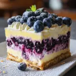 Lemon Blueberry Shortbread Mousse Cake