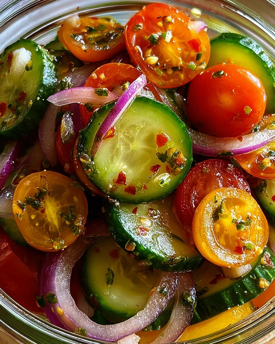 Marinated Cucumbers, Onions, and Tomatoes