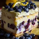 No-Bake Lemon dazzling Blueberry cream Cake
